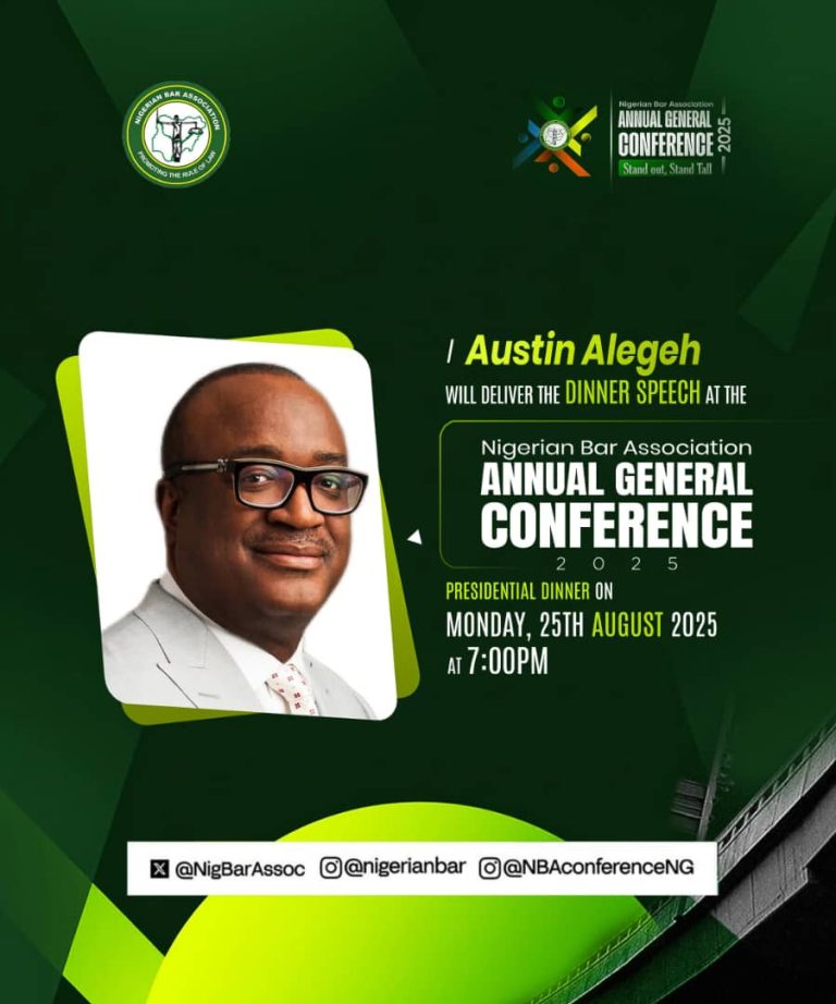 Augustine O. Alegeh, SAN, to Deliver Presidential Dinner Speech at NBA AGC 2025