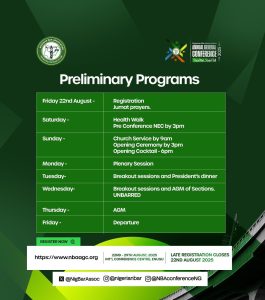 NBA 2025 Annual General Conference Preliminary Program Unveiled