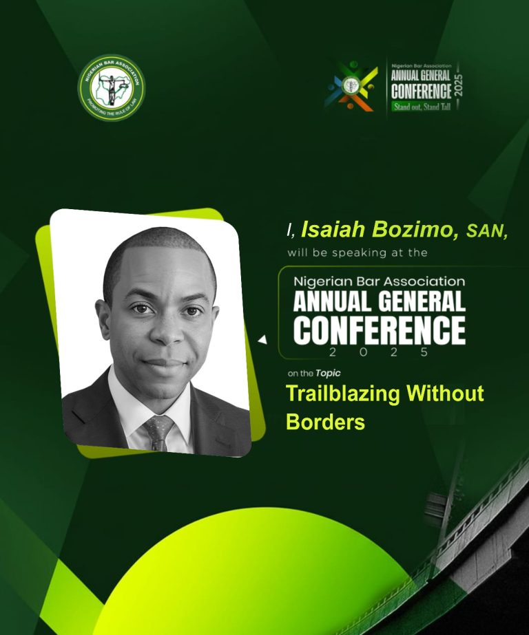 Isaiah Bozimo, SAN, to Deliver Lead Address at NBA-AGC 2025 Session on “Trailblazing Without Borders”