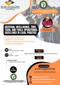 CPD Training on Artificial Intelligence, Time, Team, and Tools: Operational Excellence in Legal Practice.