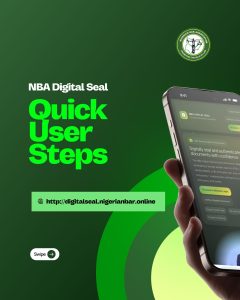 NBA DIGITAL SEAL PORTAL : QUICK GUIDE