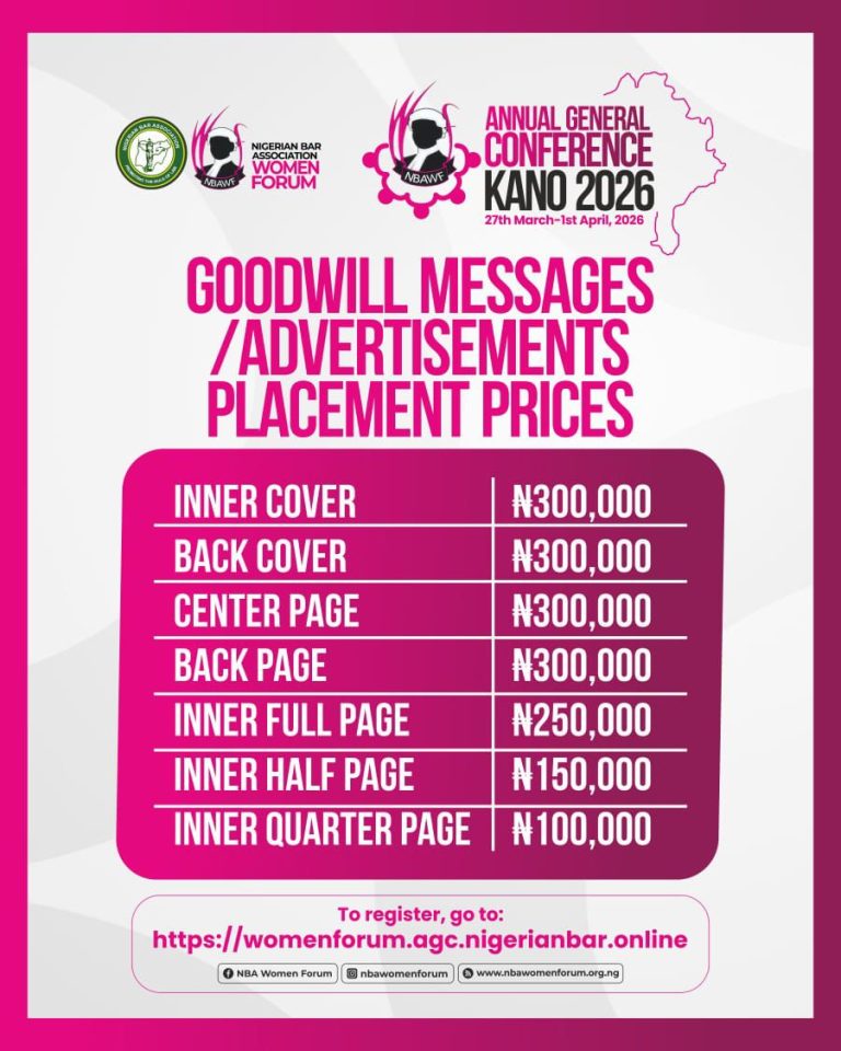 NBA WOMEN FORUM AGC 2026- CALL FOR GOODWILL MESSAGES AND ADVERTISEMENTS