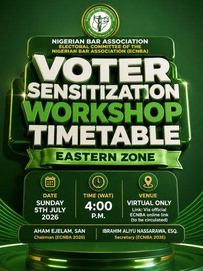 ECNBA Unveils Voter Sensitization Workshop Timetable for Eastern Zone Ahead of 2026 NBA National Elections